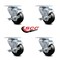 Service Caster 3.5 Inch Hard Rubber Wheel Swivel Top Plate Caster Set with Brake SCC-20S3514-HRS-TLB-TP3-4 - alternate 5